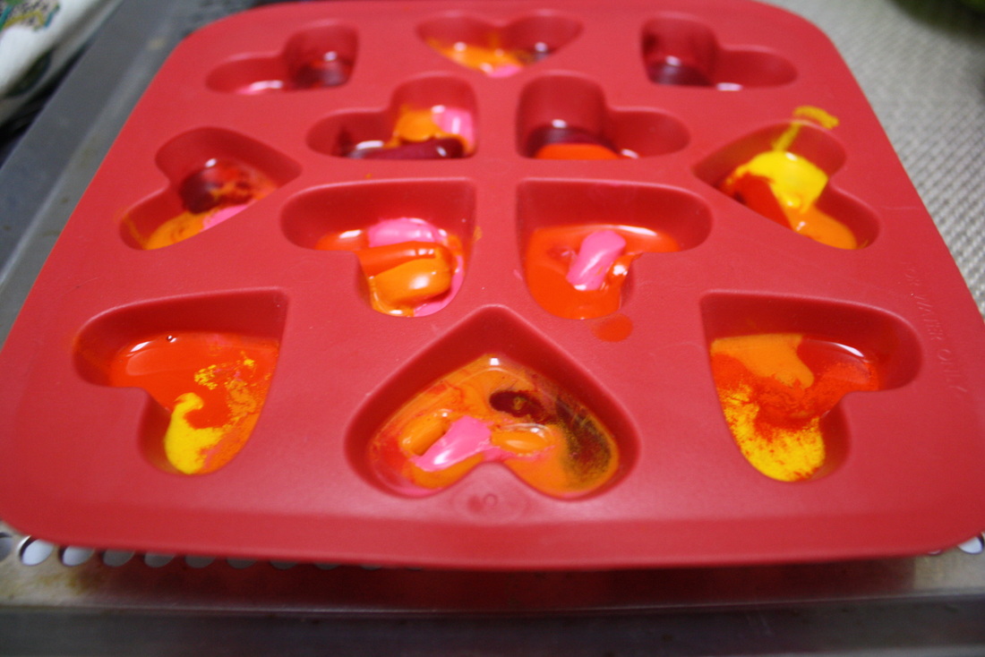 Melted Crayons in Ikea ice cube tray